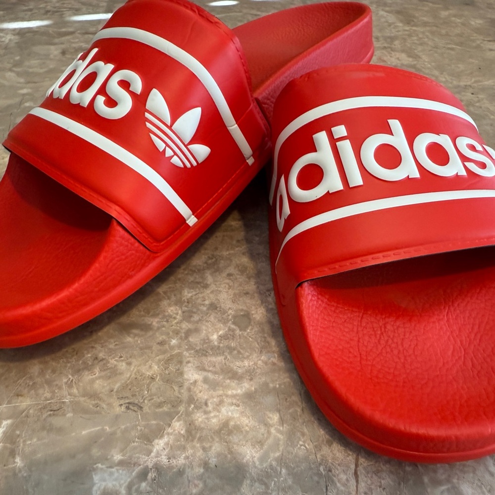 Adidas Red Slides Size 11 – Men’s Originals Trefoil